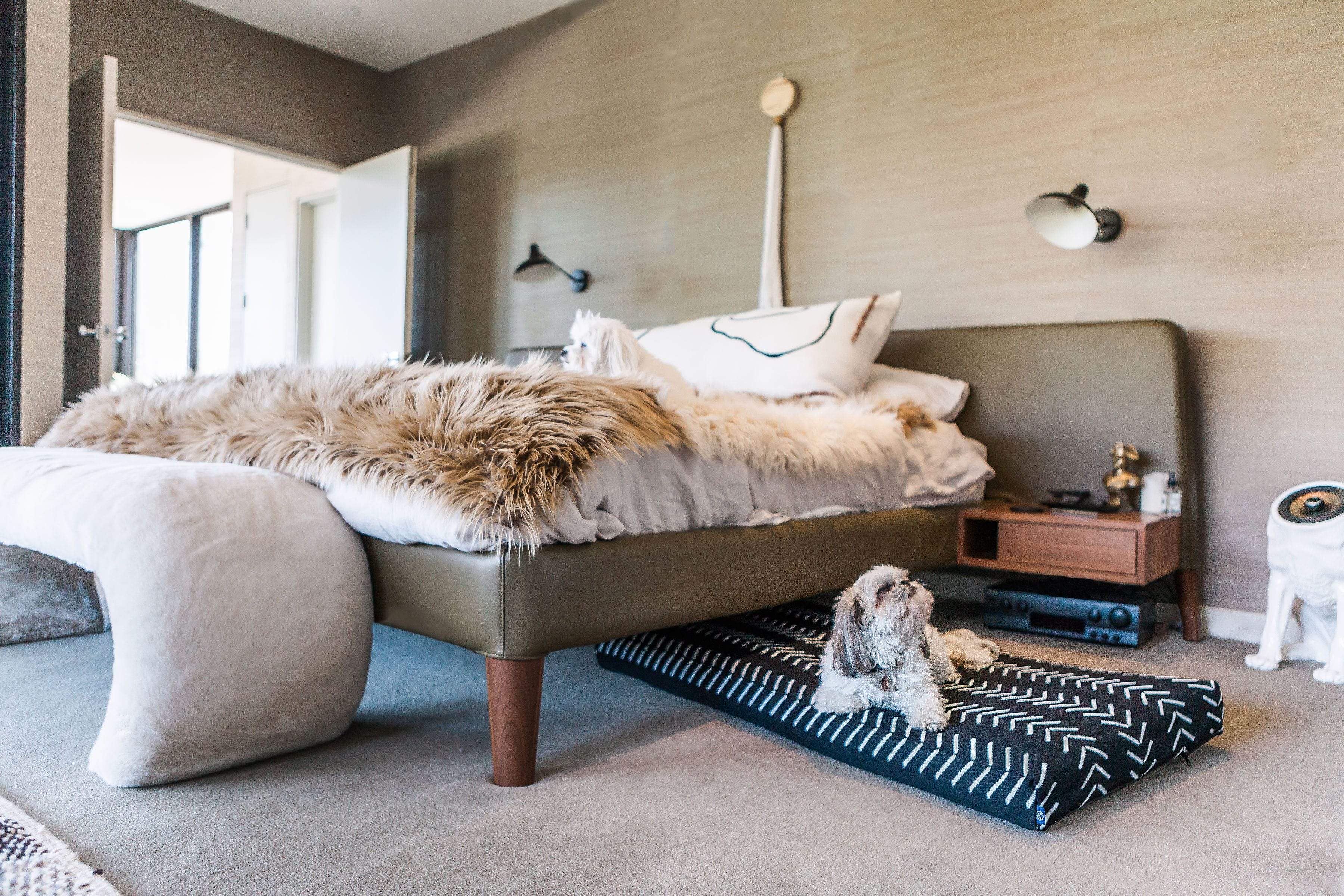 Black Chevron | Boho Dog Bed With Removable Cover
