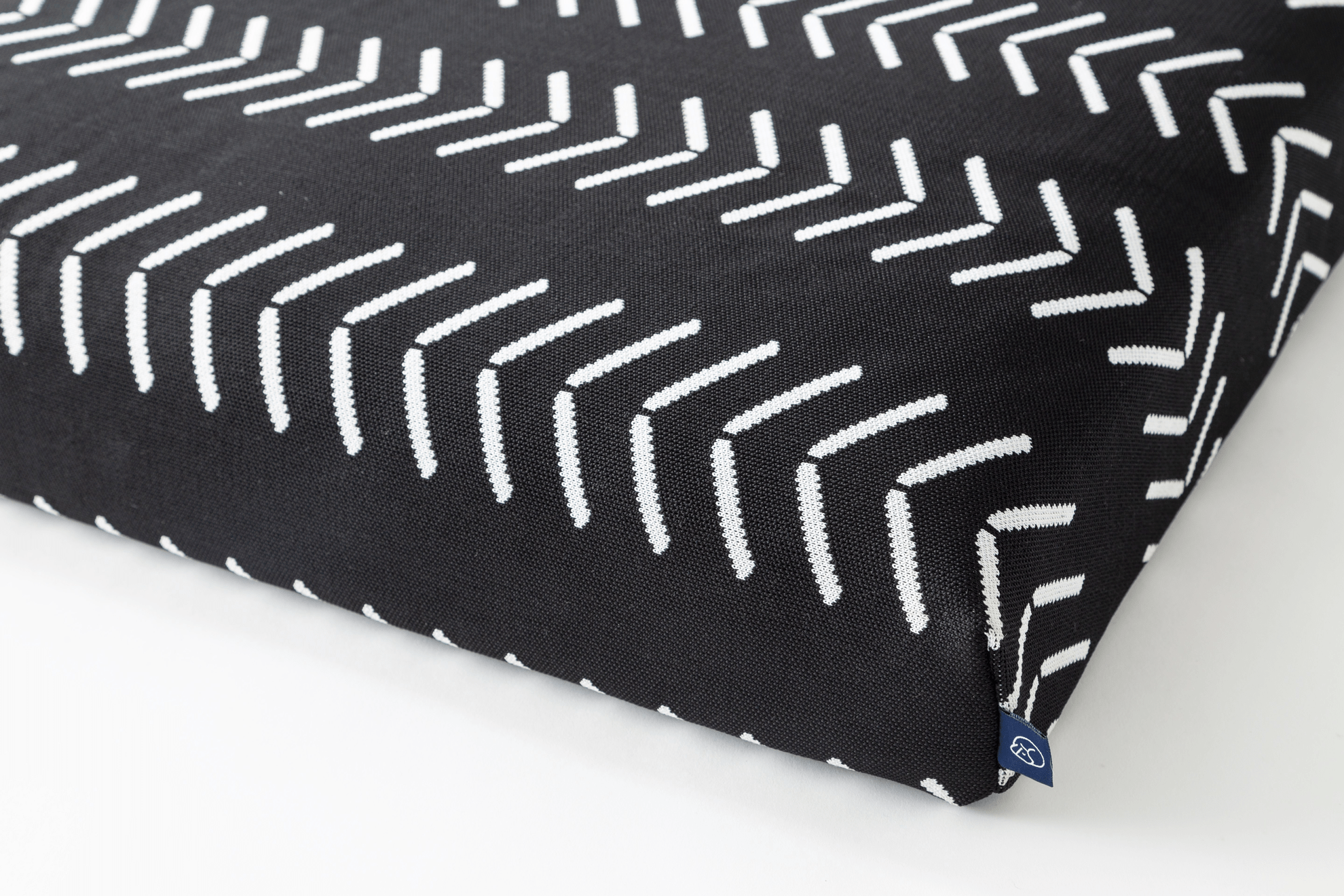 Black Chevron | Boho Dog Bed With Removable Cover