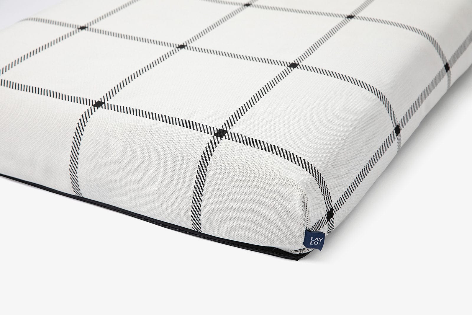 White Plaid | Dog Bed With Removable Cover