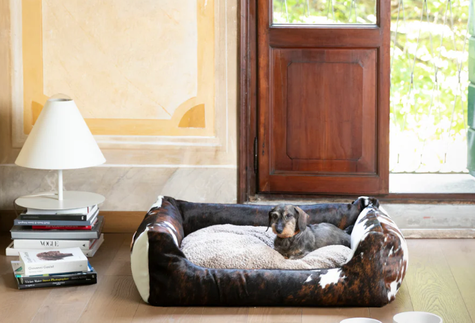 Cowhide Farmhouse Dog Bed - Small to XL