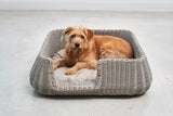 Terrier sleeping inside miacara indestructible outdoor dog bed 