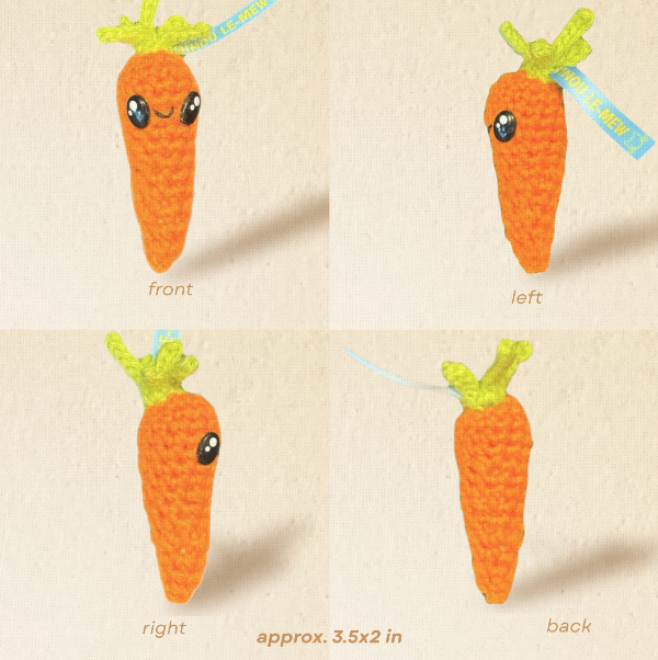Carrot-shaped plush cat toy