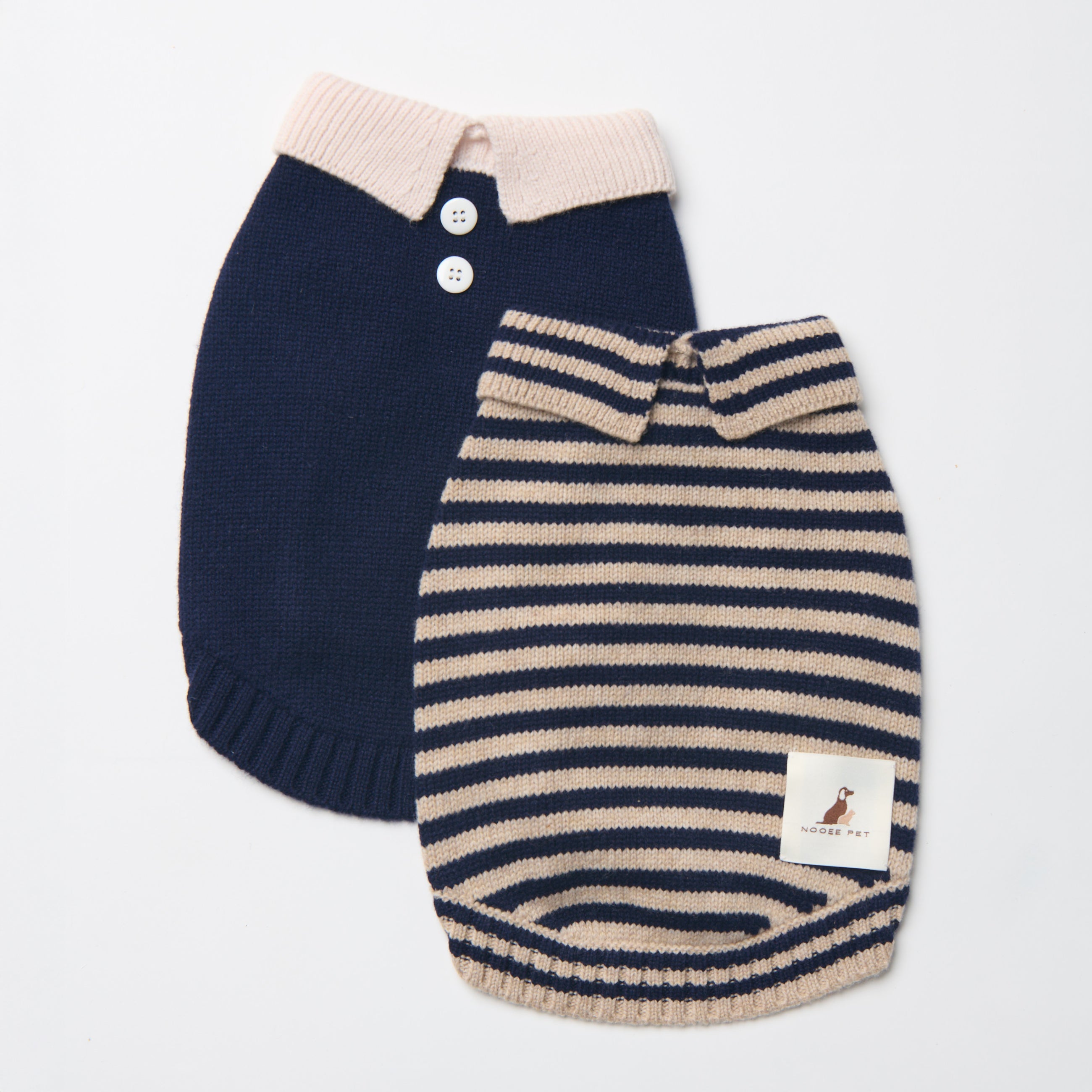 Nooee Small Polo Wool Sweater For Cats & Dogs | 100% Wool Knit