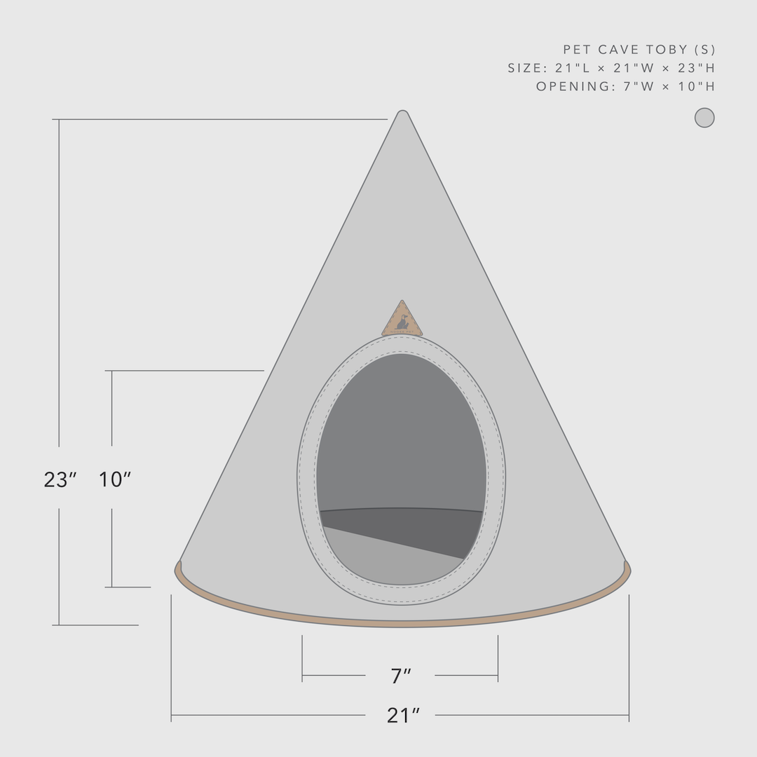 Nooee Pet Cave Toby (S)-Gray | Pets up to 8 lbs