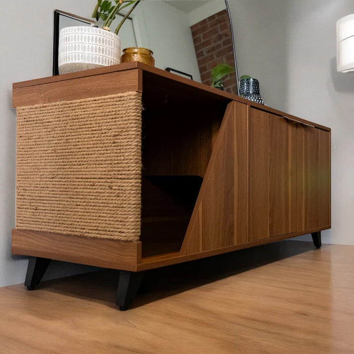 Perfect cat litter box cabinet to hide away the litter