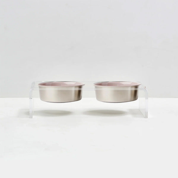 Hiddin ceramic slow feeder dog bowls with acrylic stand