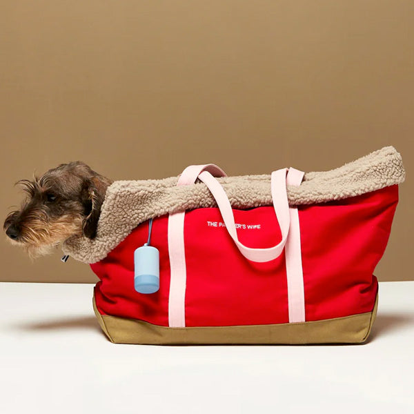 Cotton canvas dog tote bag - Red
