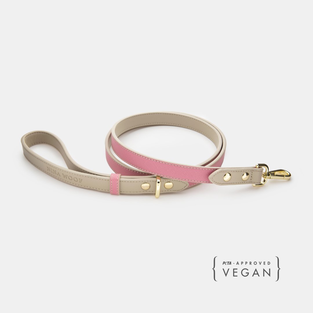 Dog Leash 4ft - Vegan Leather - Pink Rio