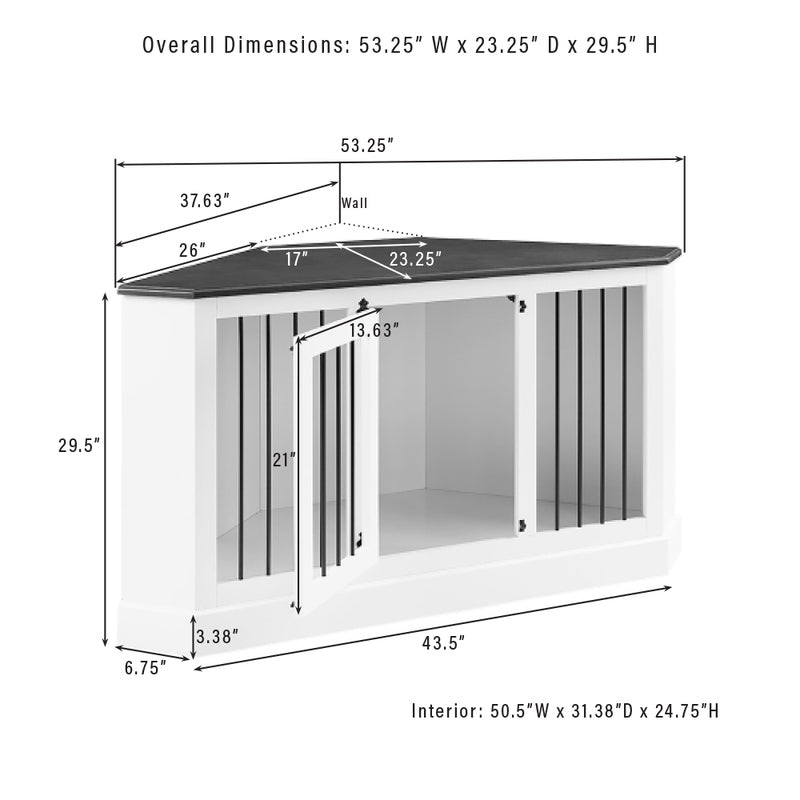 Winslow corner credenza small dog crate furniture