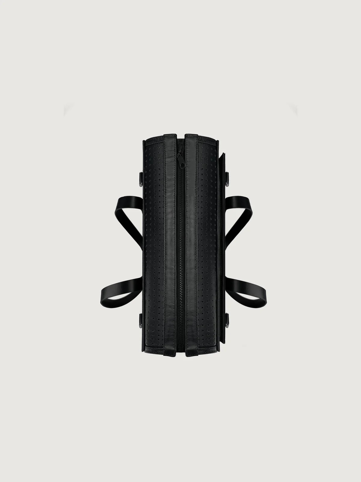 Black dog carrier bag from top view