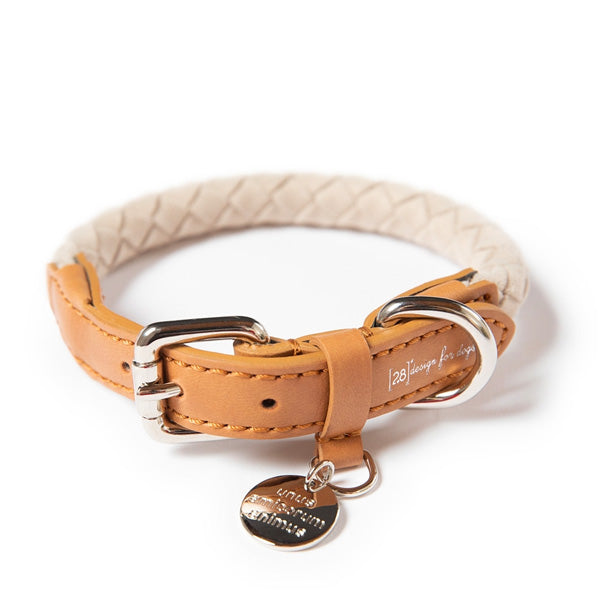 Microfiber dog collar in fake leather