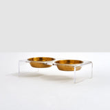 Hiddin attractive elevated feeder with bowls and acrylic stand