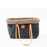 Designer dog carrier bag in wool
