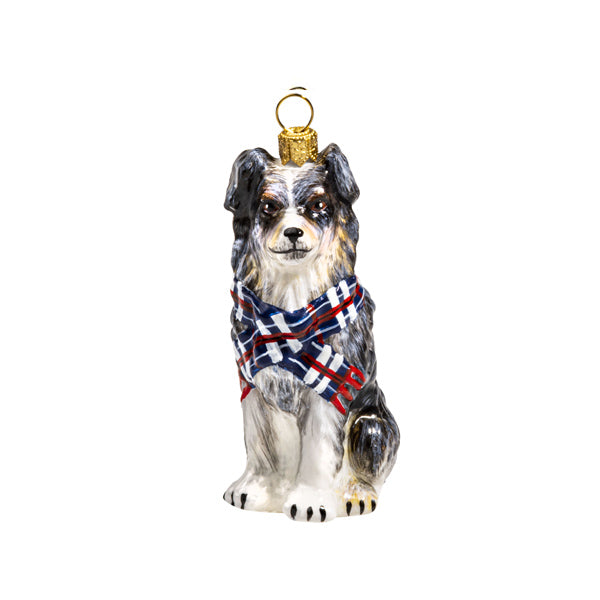 Australian Shepherd dog ornament with Scarf