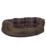 Barbour dog bed in olive color and 100% cotton