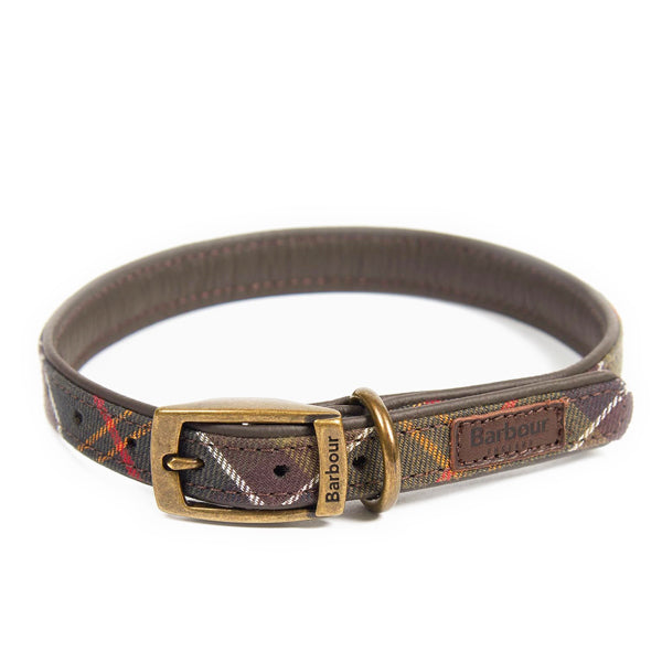 Barbour Tartan Leather Dog Collar