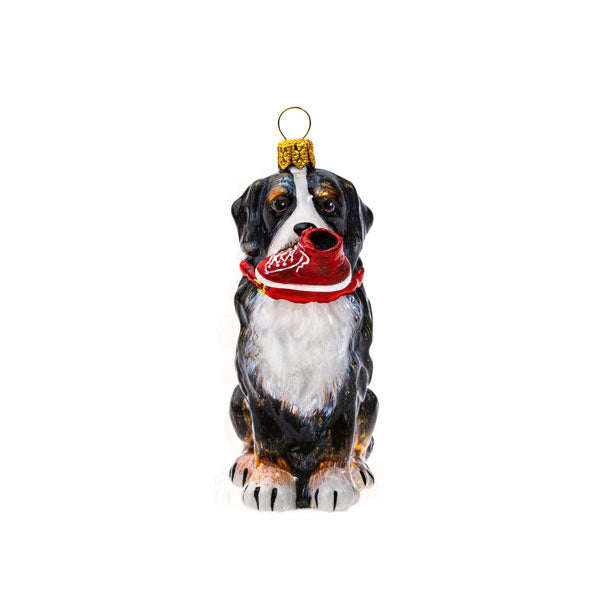 Bernese Mountain Dog Ornament with High Top Sneaker Joy To the World