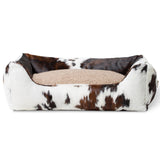 Cowhide dog bed in farm house design style for large dogs and small dogs