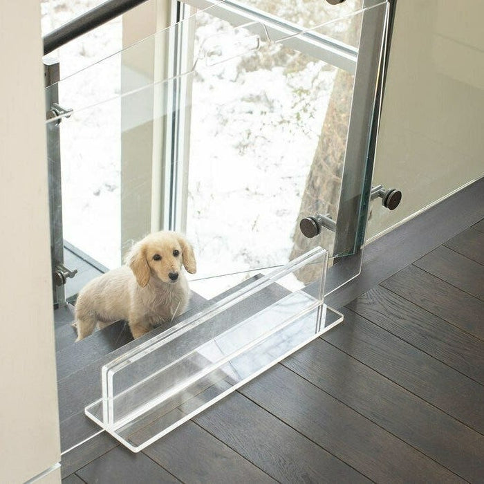 Hiddin Clear Freestanding Acrylic Dog Gate Panel Wunderpets