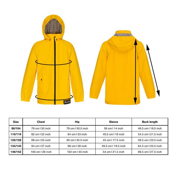 Paikka raincoat sizing for kids