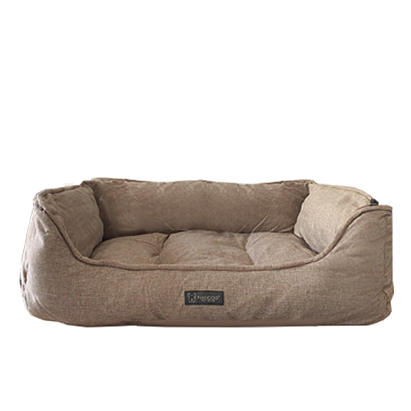 Nandog poplin cotton dog bed in light brown color