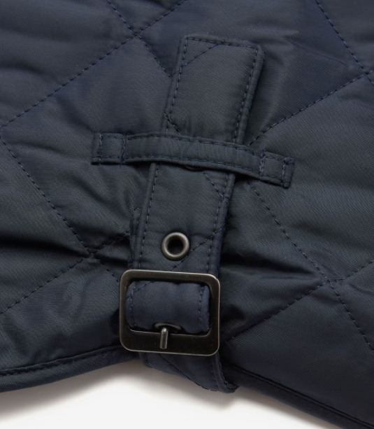 Barbour dog coat in navy color