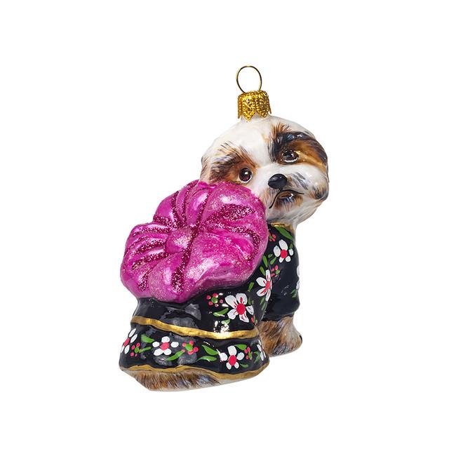 Shih Tzu Ornament in Silk Kimono