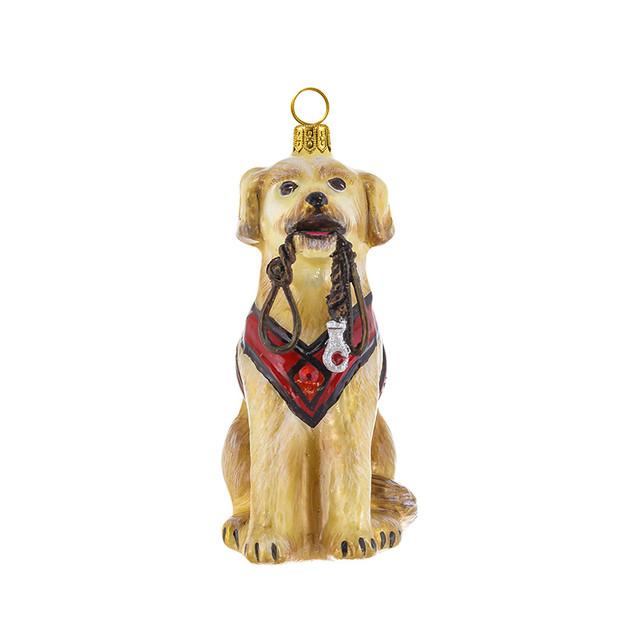 Yellow Lab Ornament with Vest & Leash