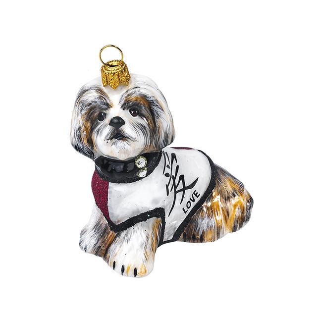 Shih Tzu Ornament with "Love" Symbol in Japanese