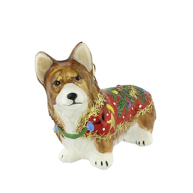 Pembroke Corgi Ornament in Ugly Christmas Sweater