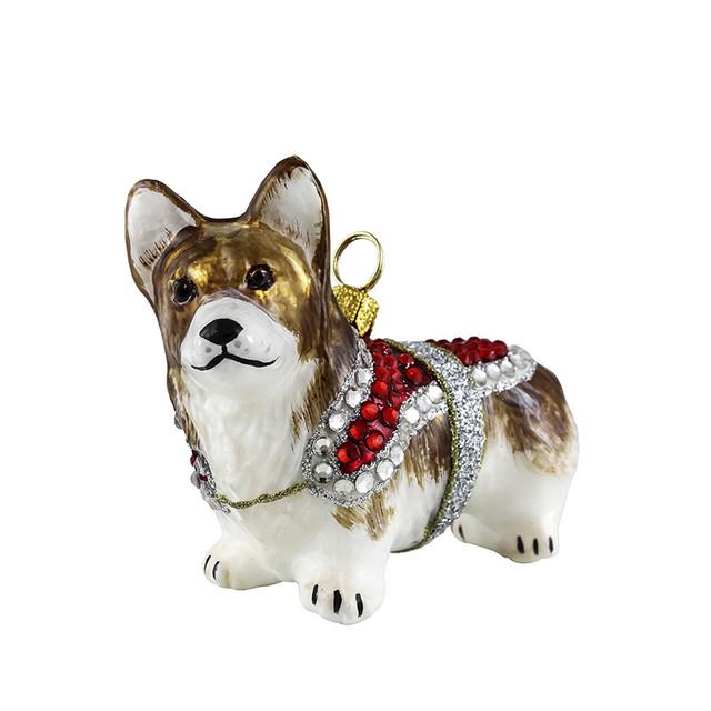 Pembroke Welsh Corgi Ornament with Crystal Coat