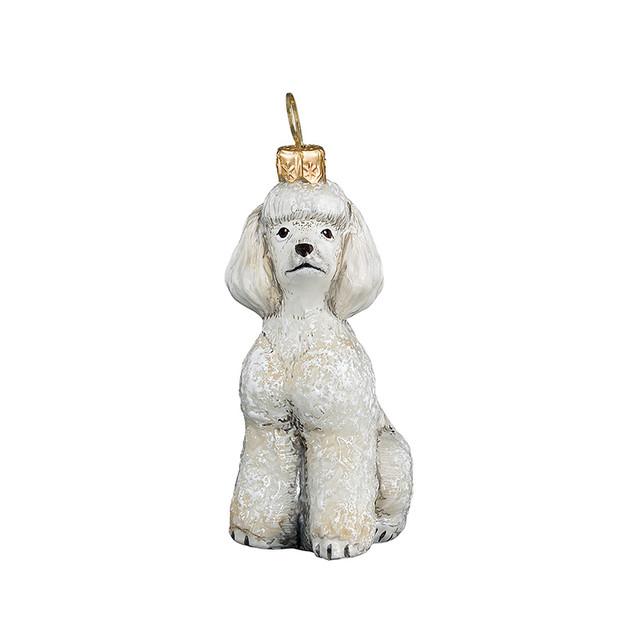 Toy Poodle Christmas Ornament in White
