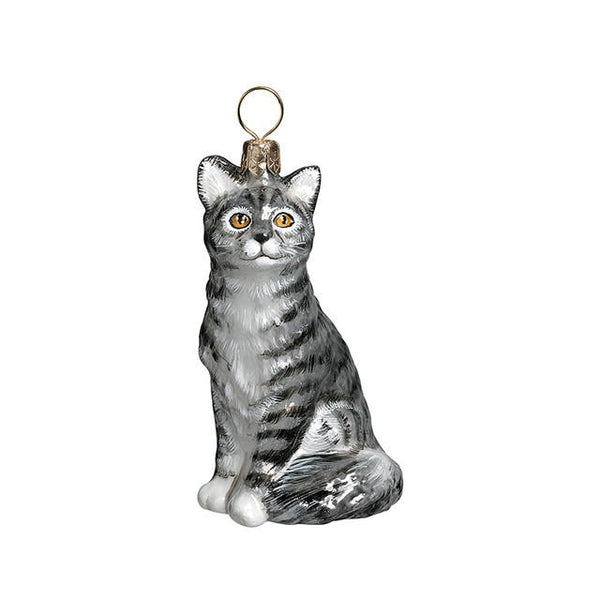 American Shorthair Cat Glass Ornament