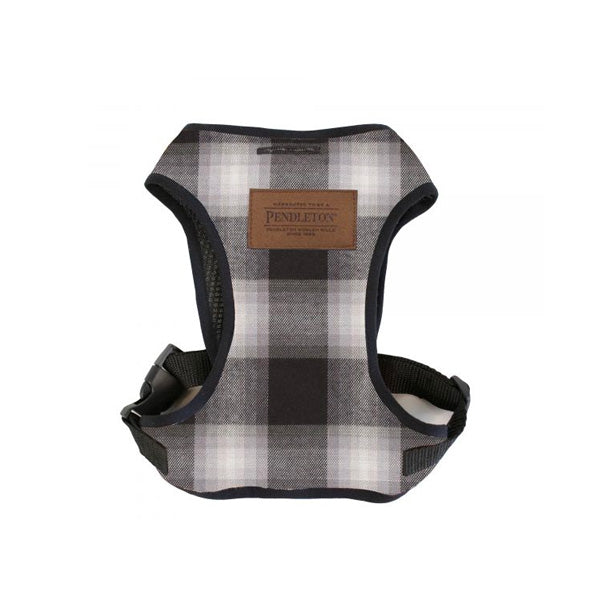 Pendleton dog harness in charcoal color ombre plaid