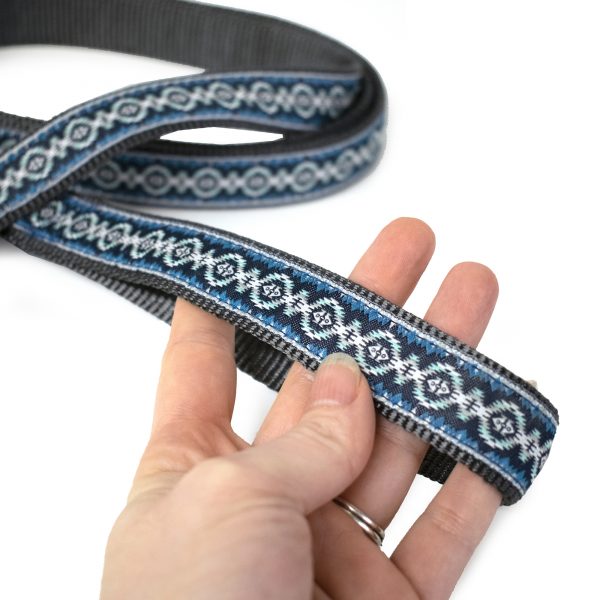 Hand holding Pendleton papago park dog leash 