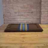 Pendleton cushion for travel in vintage camp pattern