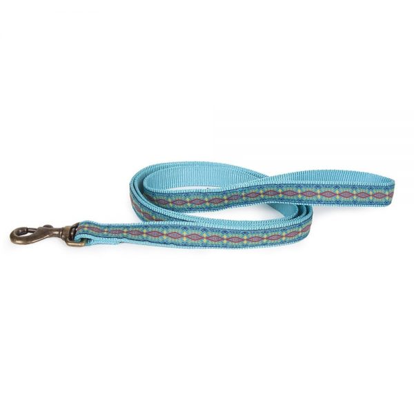 Pendleton diamond river dog leash in blue turquoise