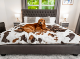 Cowhide dog blanket to protect your bed