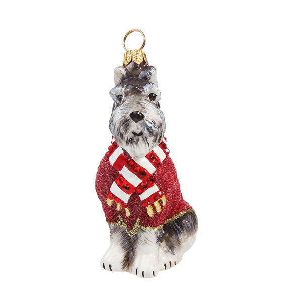 Schnauzer Ornament with Red Sweater
