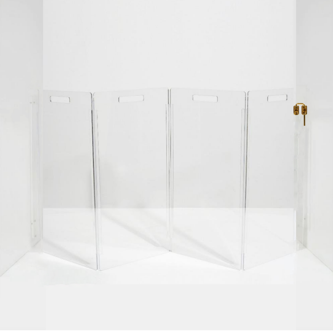 Hiddin Clear Acrylic Dog Gate is stylish for modern homes