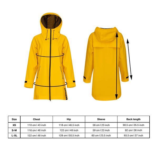 Paikka jacket sizing chart