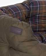 Barbour dog bed in classic tartan lining.