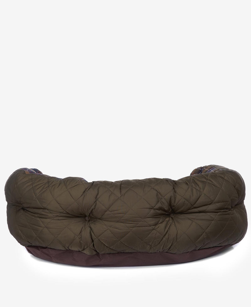 Looking for a stylish dog bed? Shop olive color cotton Barbour dog bed.