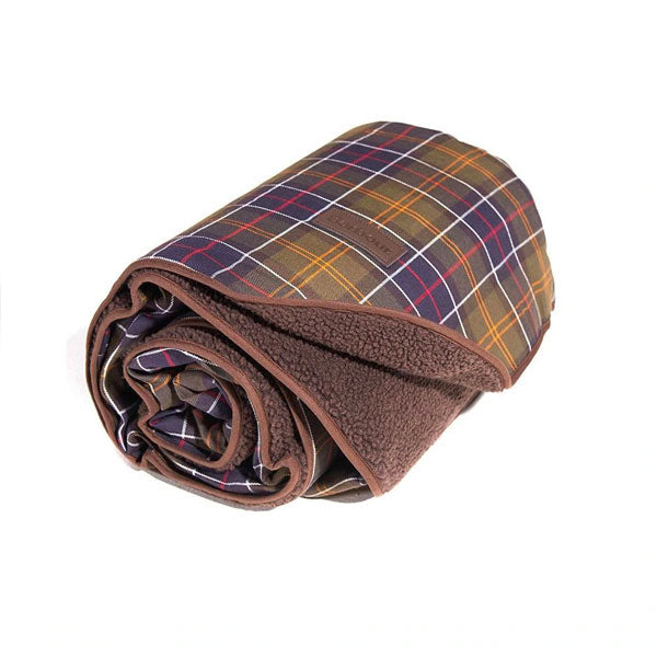 Barbour dog blanket in classic tartan pattern