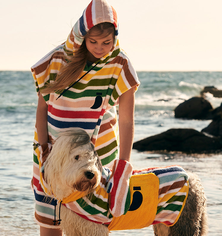 Organic cotton bathrobe towel set for dogs
