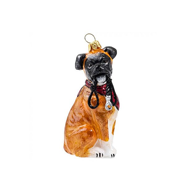 boxer Christmas dog ornament from joy to the world collectibles