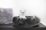 Cats love round beds in grey color