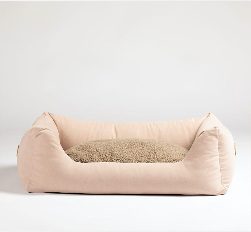 Henri Cotton Canvas Dog Bed Pink