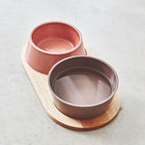 Miacara doppio porcelain dog bowl set with tray