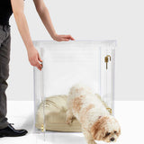 Attractive acrylic dog crate and pet gate for small dog